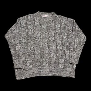 Vintage 90s Orvis 100% Cotton Knit Gray Crewneck‎ Sweater Men's Large